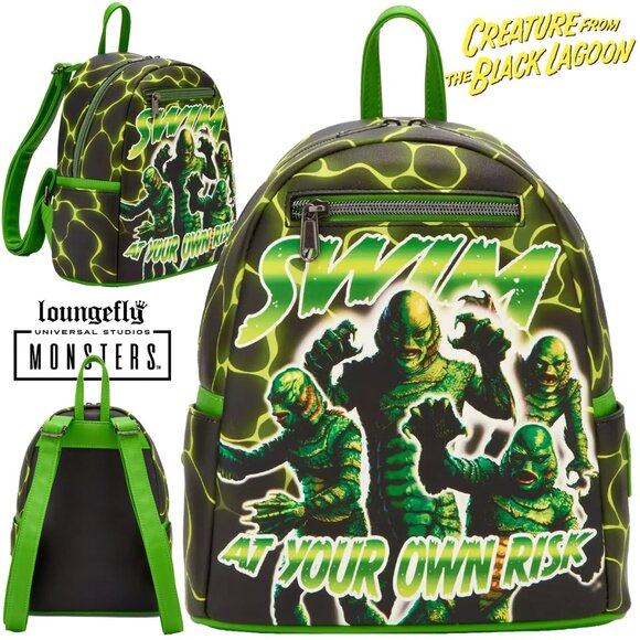 NWT Loungefly Universal Monsters Creature From The Black Lagoon Mini backpack - Picture 1 of 2
